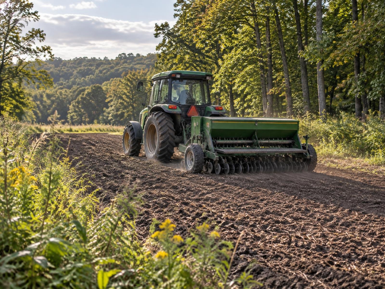 Food plot planting in progress